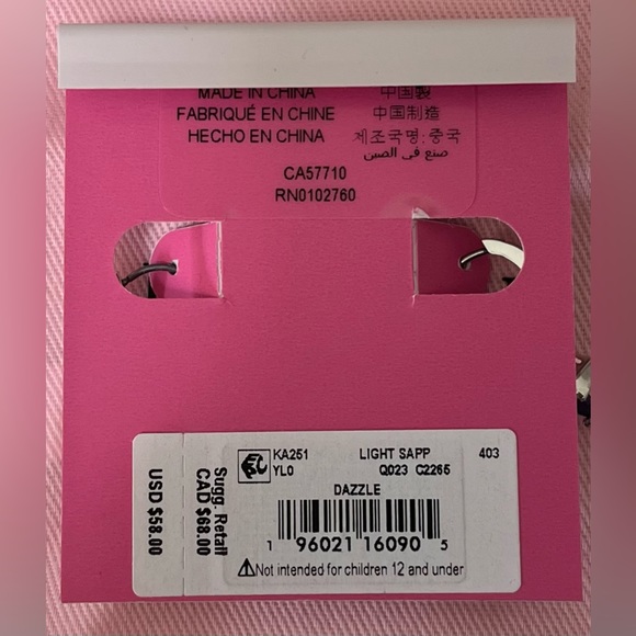 Kate Spade Drop Huggie Hoop Earrings Light Blue NWT - Picture 4 of 5